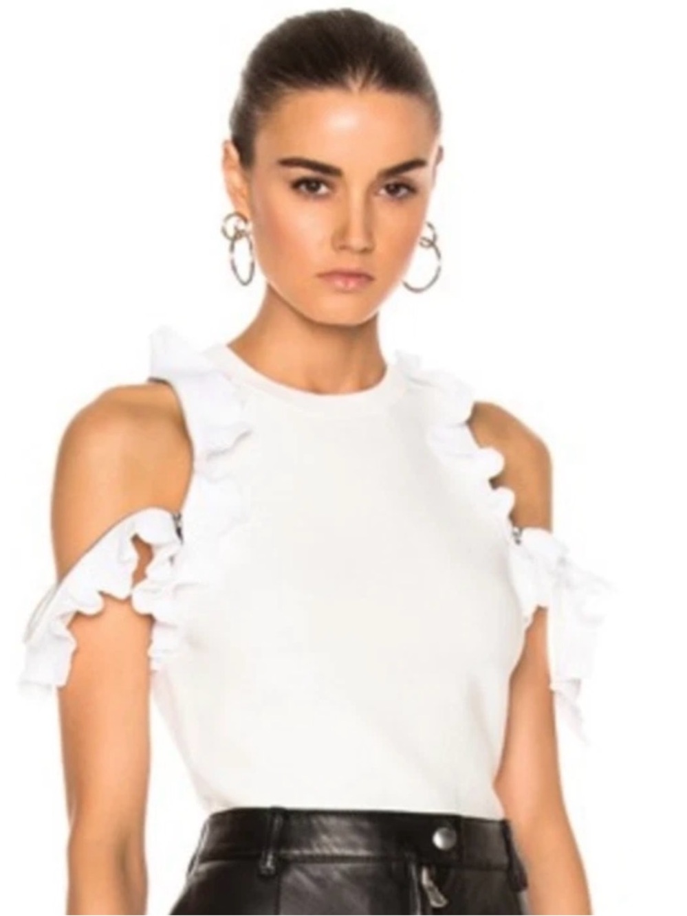 3.1 Phillip Lim Ruffle Tank Sweater with Zipper Detail size XS